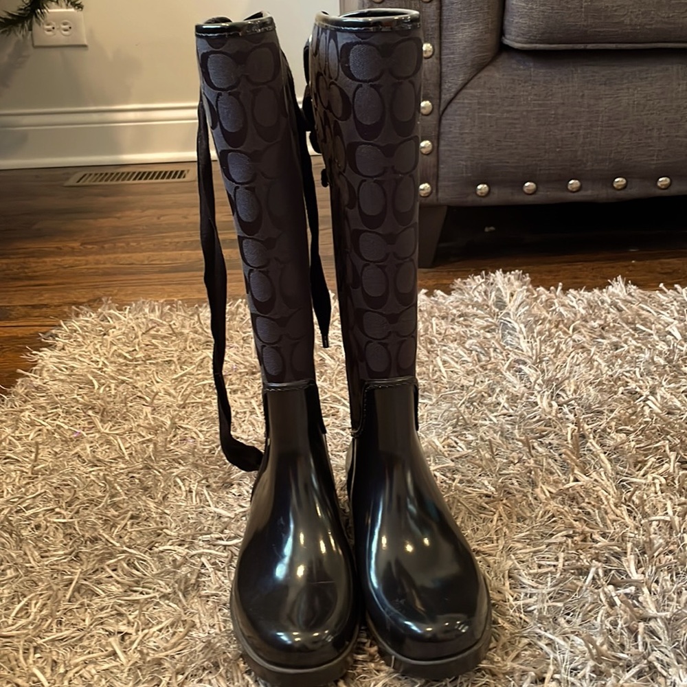 Slightly worn coach authentic rain boots